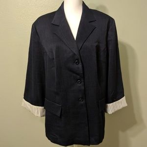 Dark Purple Women's Blazer 3/4" sleeve